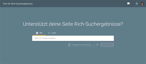 test für rich suchergebnisse.